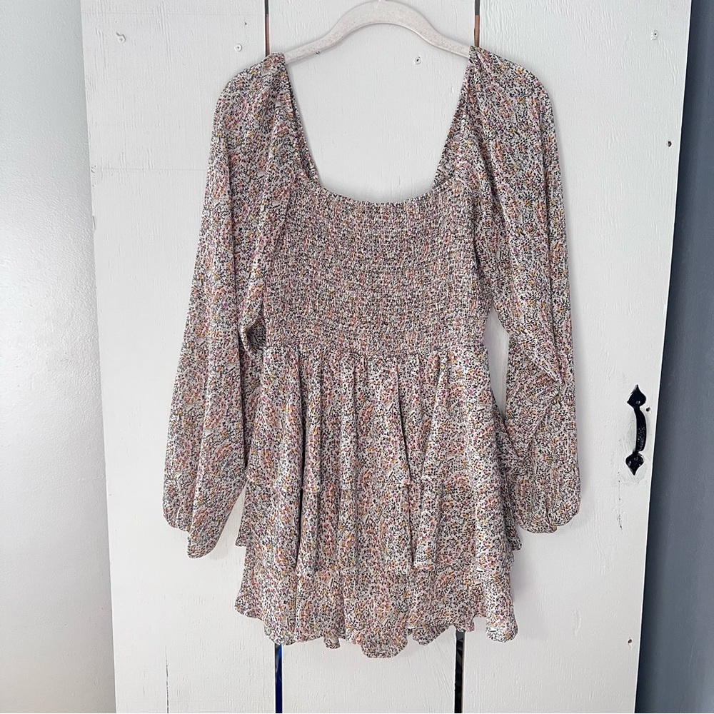 Anthropologie Entro Floral Romper Size Medium smocked